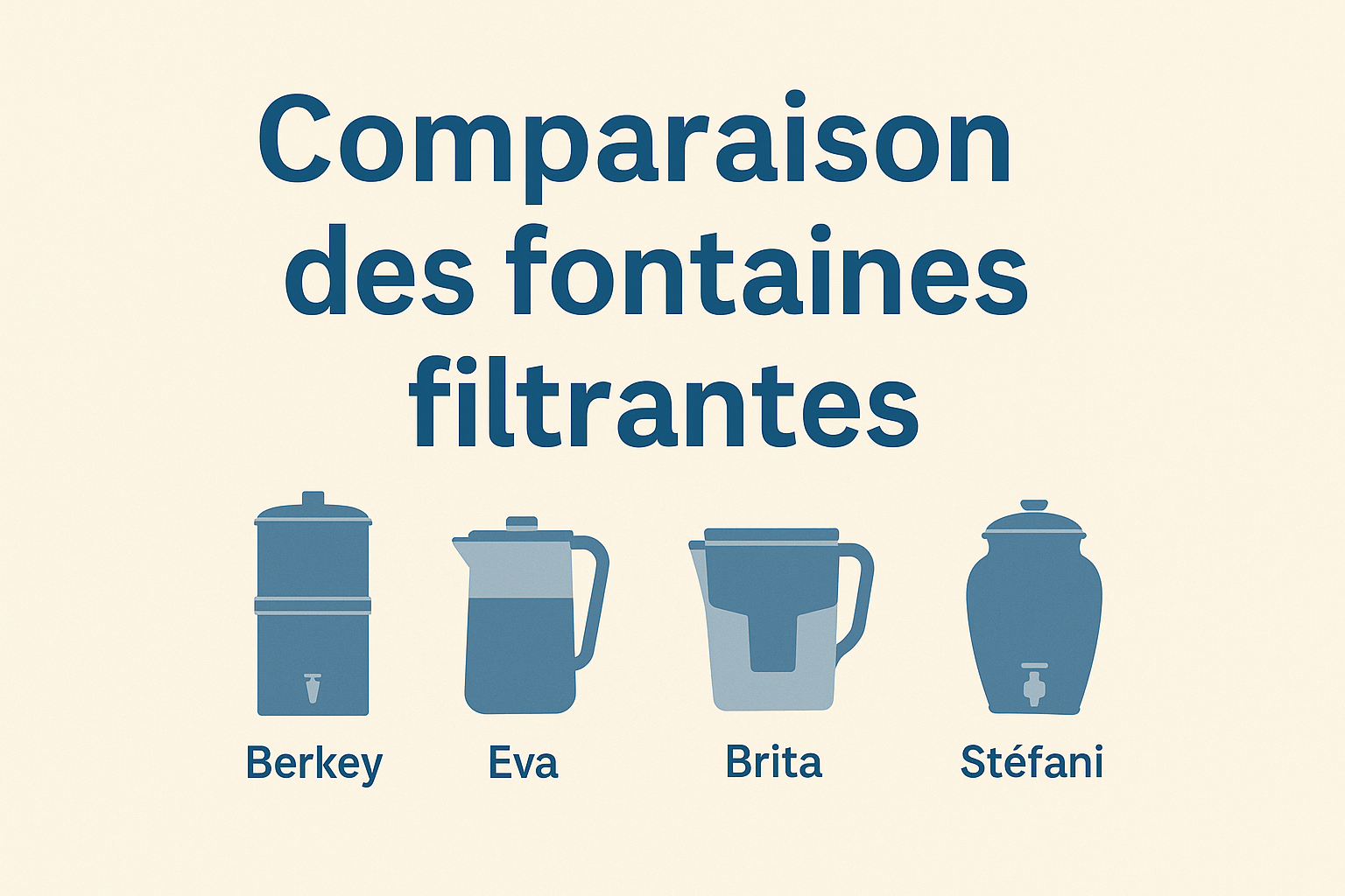 Comparaison des différentes fontaines filtrantes : Berkey, Eva, Brita et Stéfani