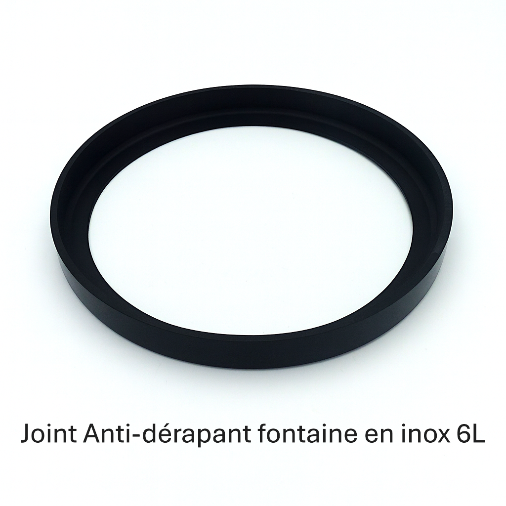 Joint antidérapant pour fontaines filtrantes en acier inoxydable