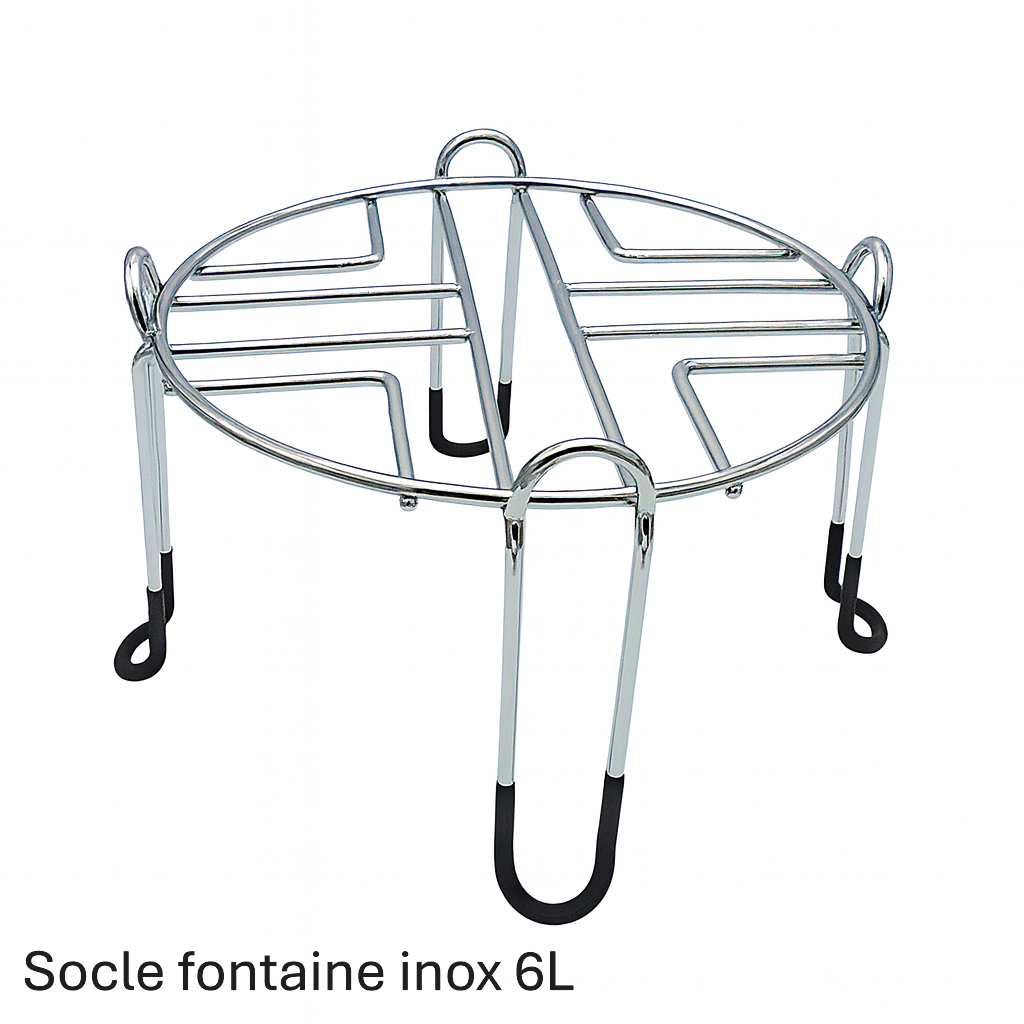 Socle antidérapant en inox pour fontaines filtrantes en acier inoxydable