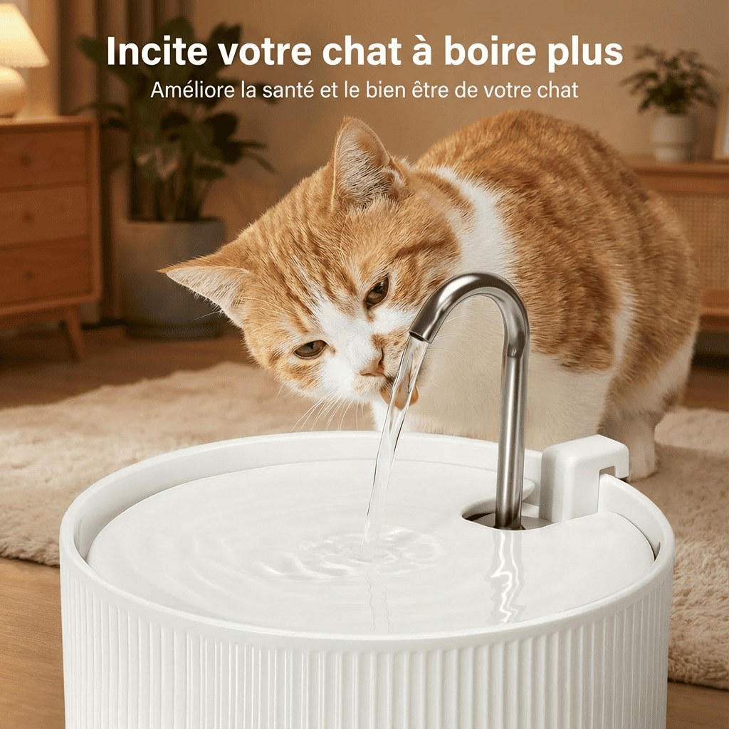 Fontaine à eau pour chat céramique - Silencieuse & Facile à nettoyer