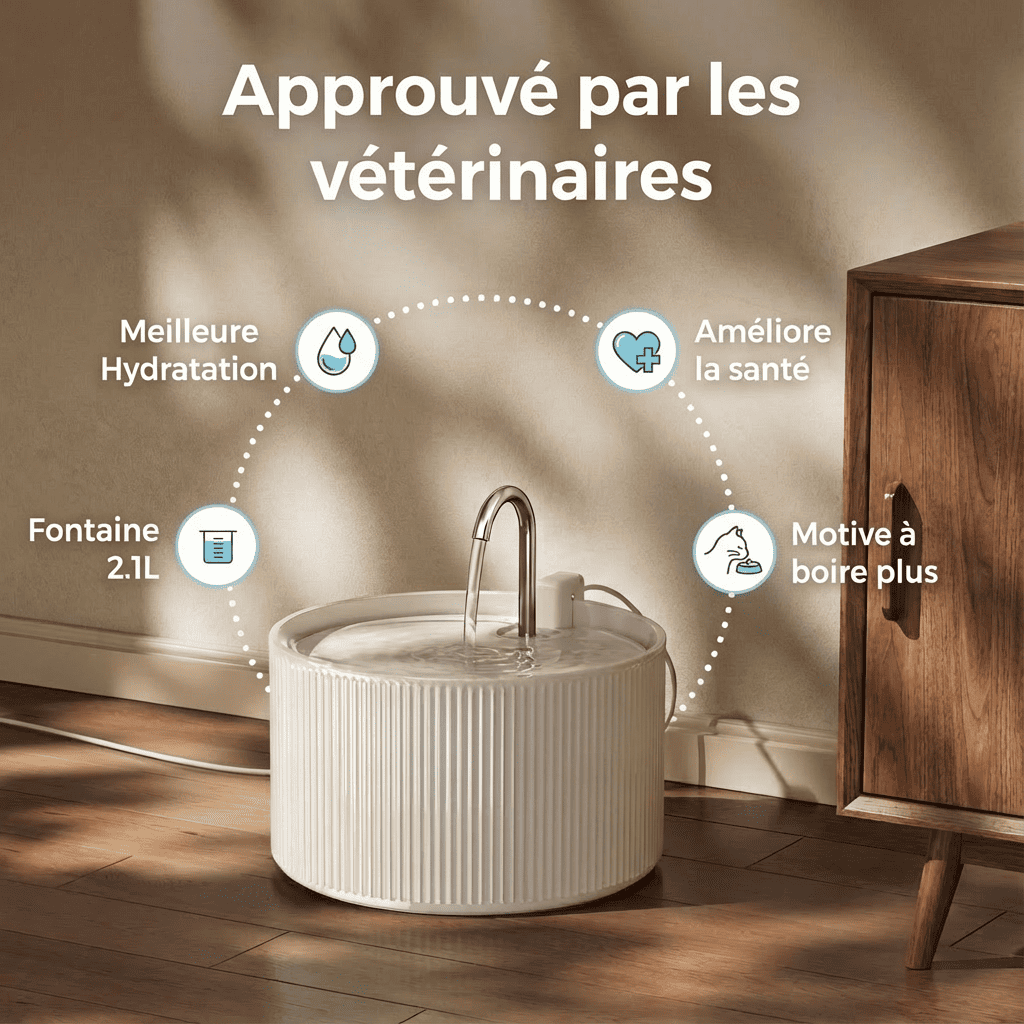 Fontaine à eau chat céramique - Silencieuse & Facile à nettoyer